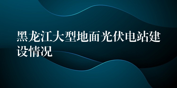 黑龙江大型地面光伏电站建设情况